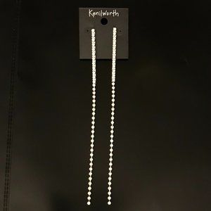 HTF Kenilworth Silver Bling Party Earrings 7" long